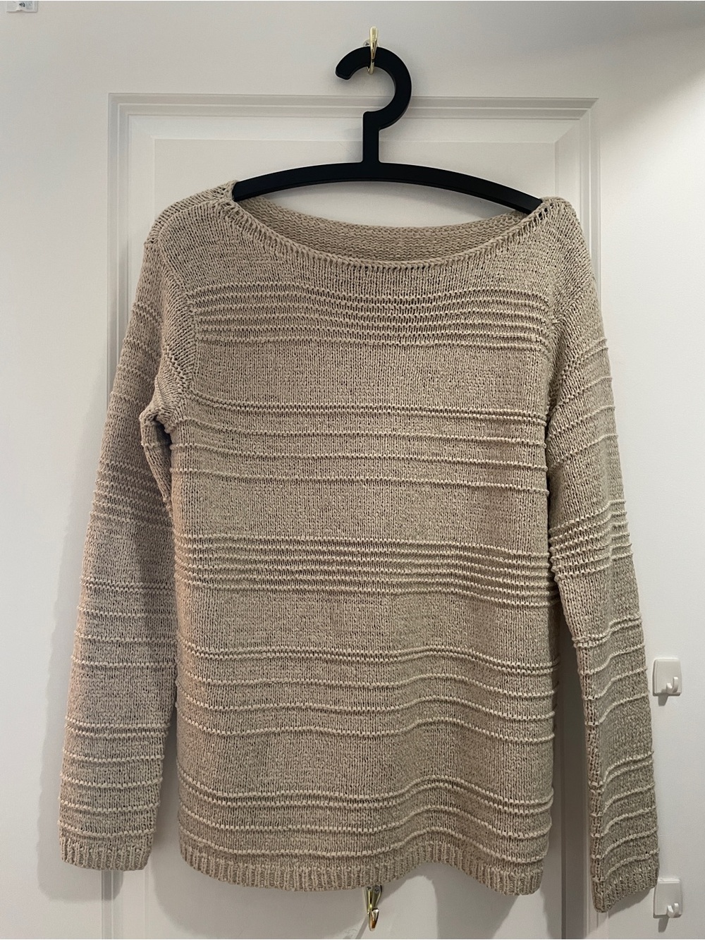 Joe Fresh Textured Scoop Neck Sweater in Light Beige